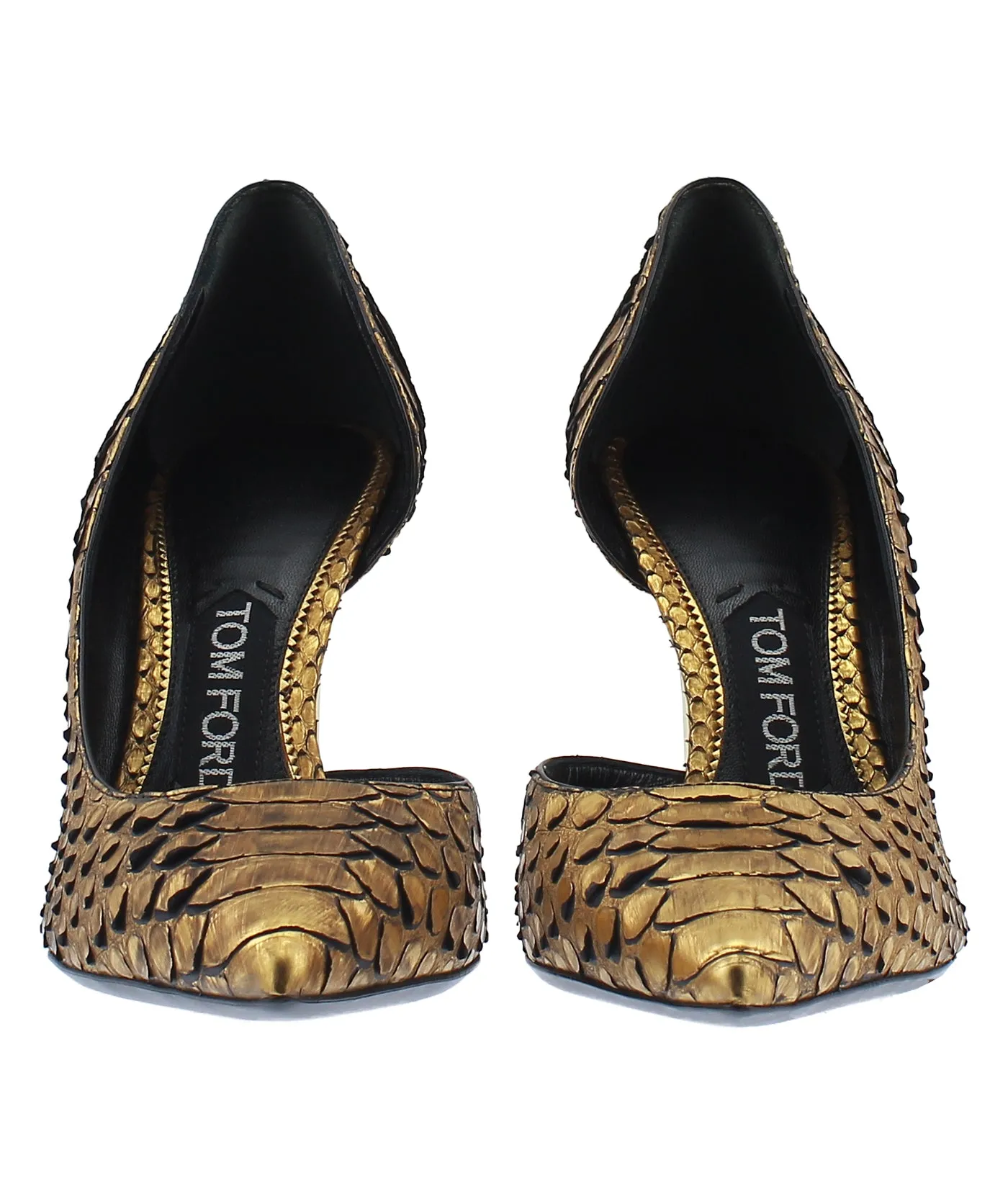 Python Leather D'Orsay Pointed Pumps