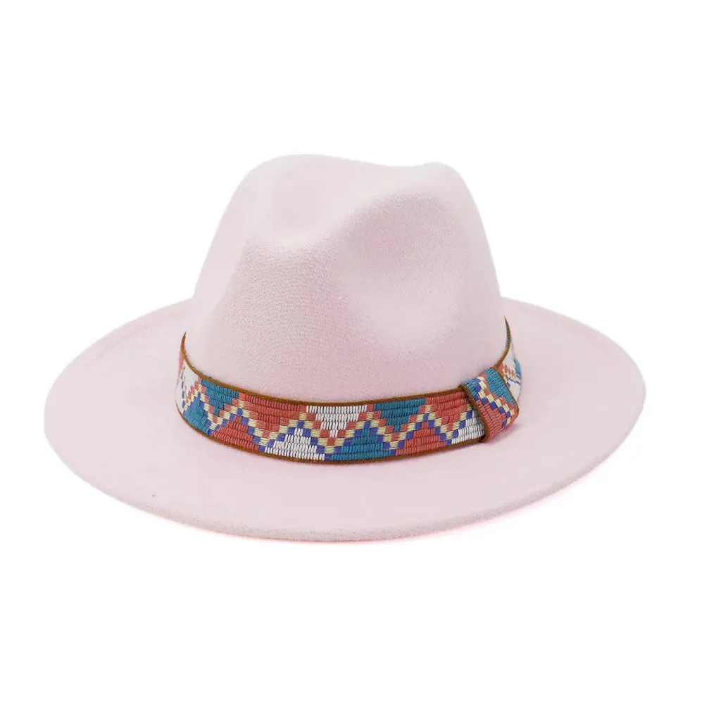QBHAT Fedora Hats With Cotton Band Wide Brim Women Men Felted Jazz Cap Trilby Elegant Ladies Party Wedding Church Dresses Hat