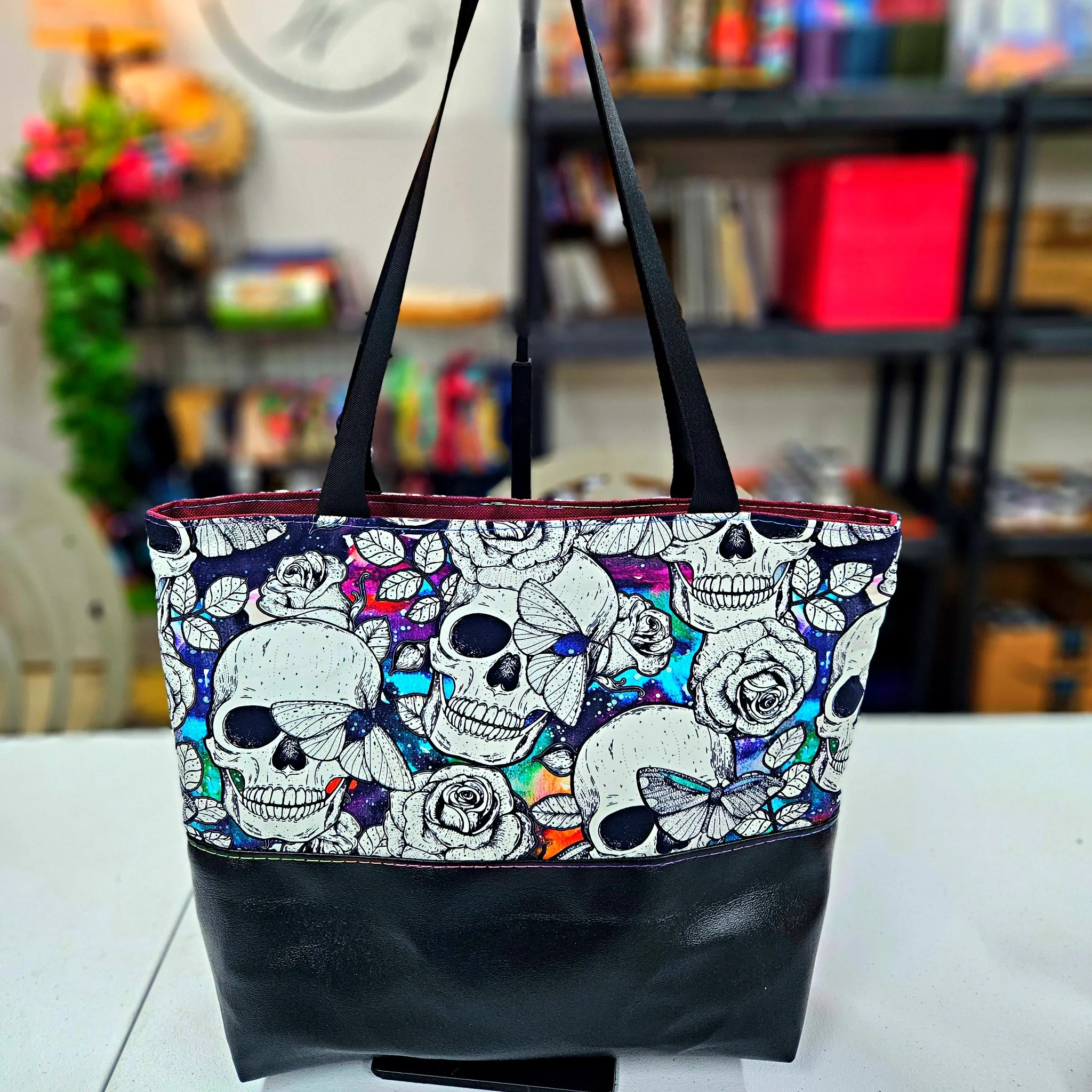 Rainbow Skull Moths Tote Bag; Pixie Tote