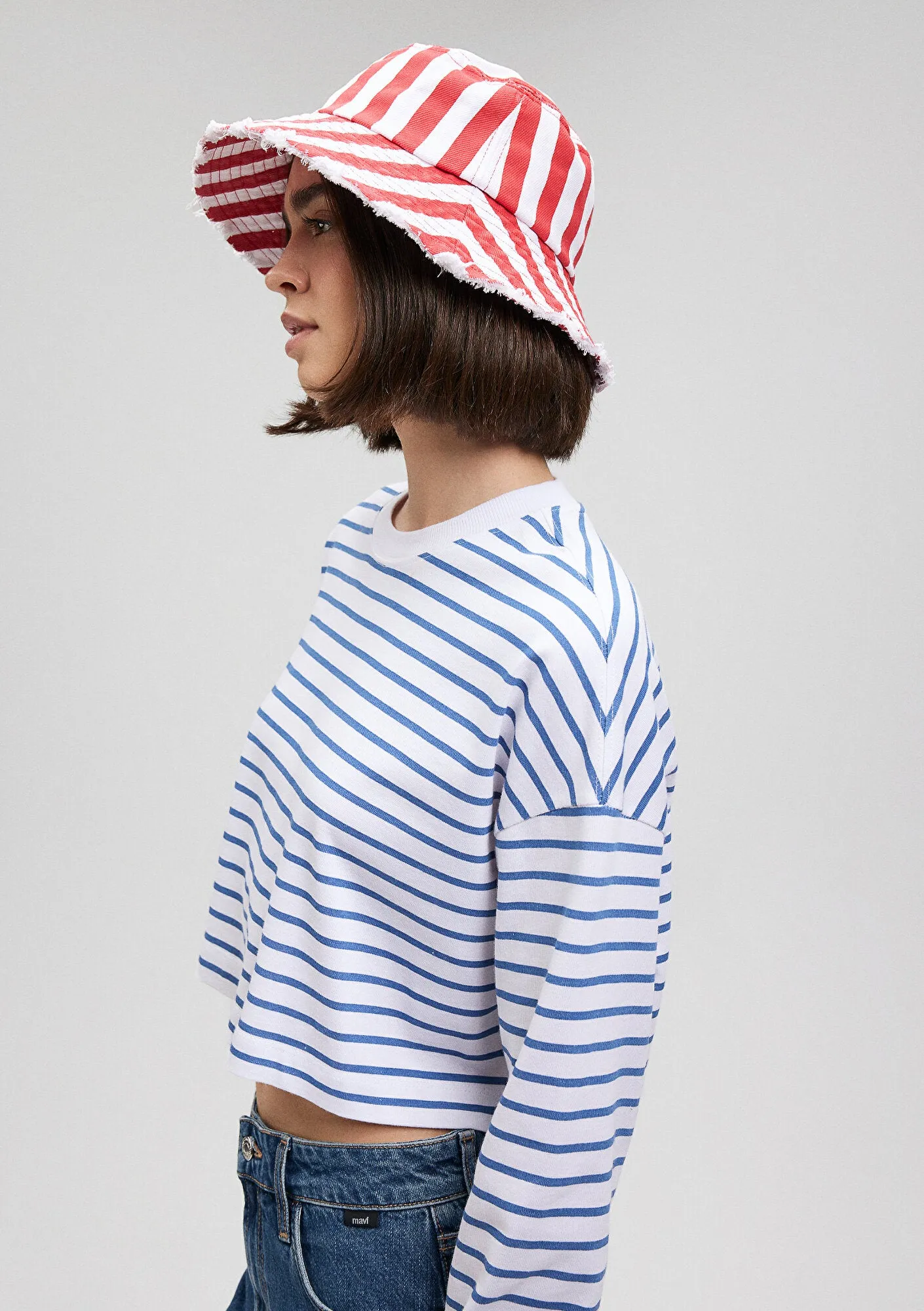 Red Striped Bucket Hat