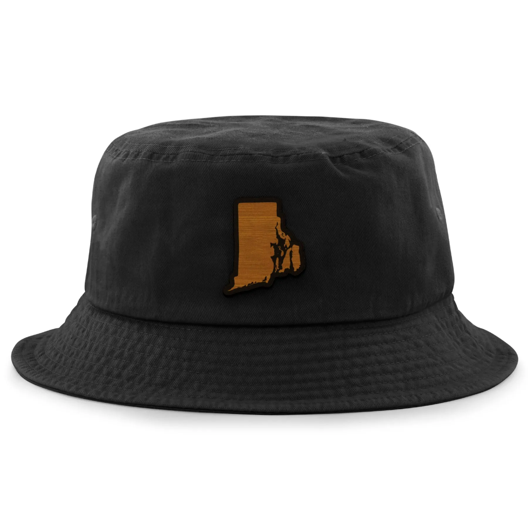 Rhode Island State Wood Grain Patch Bucket Hat