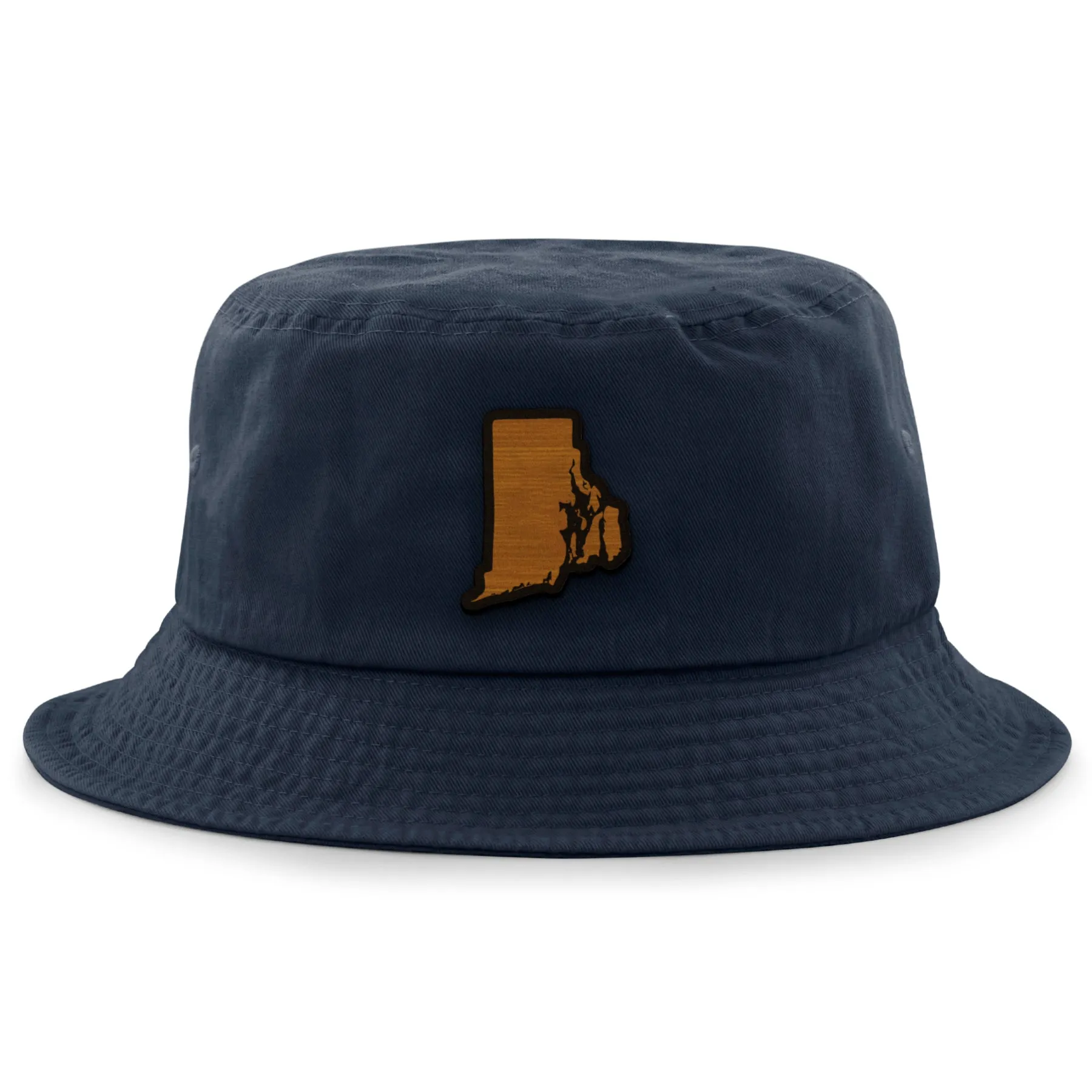 Rhode Island State Wood Grain Patch Bucket Hat