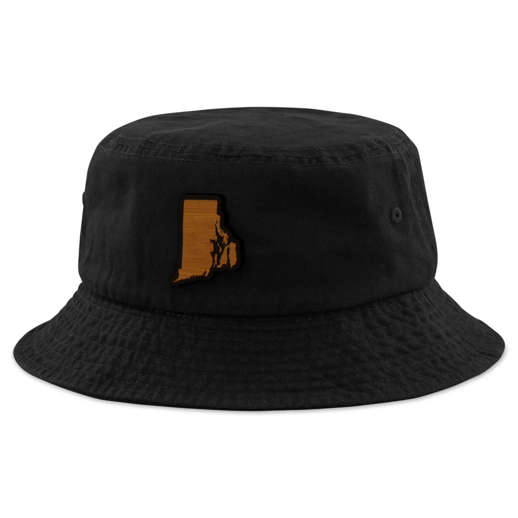 Rhode Island State Wood Grain Patch Bucket Hat