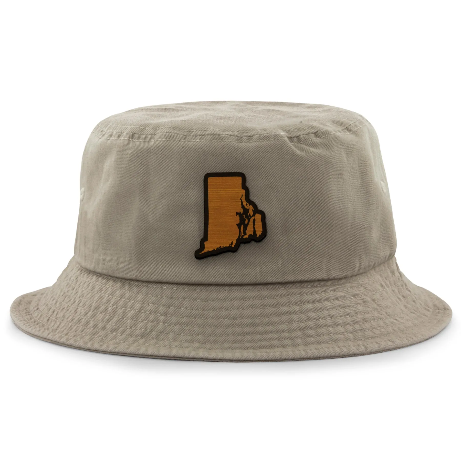 Rhode Island State Wood Grain Patch Bucket Hat