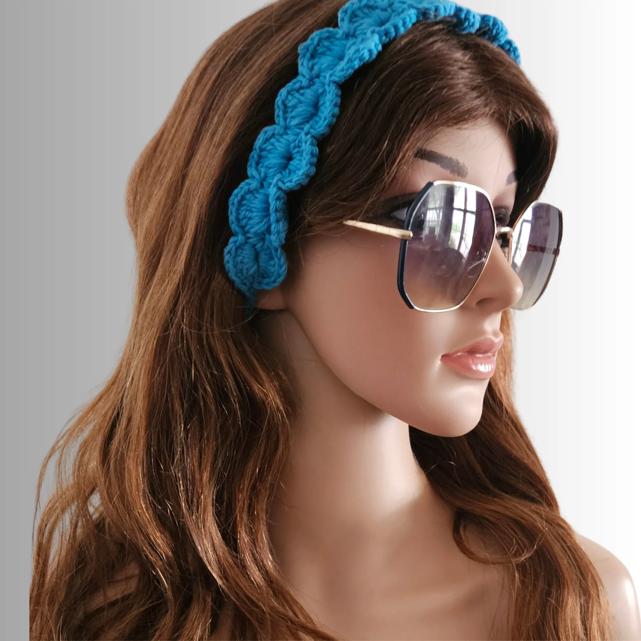 Rita Rosa Ocean Ripple-Style Handmade Crochet Tie-Back Headbands