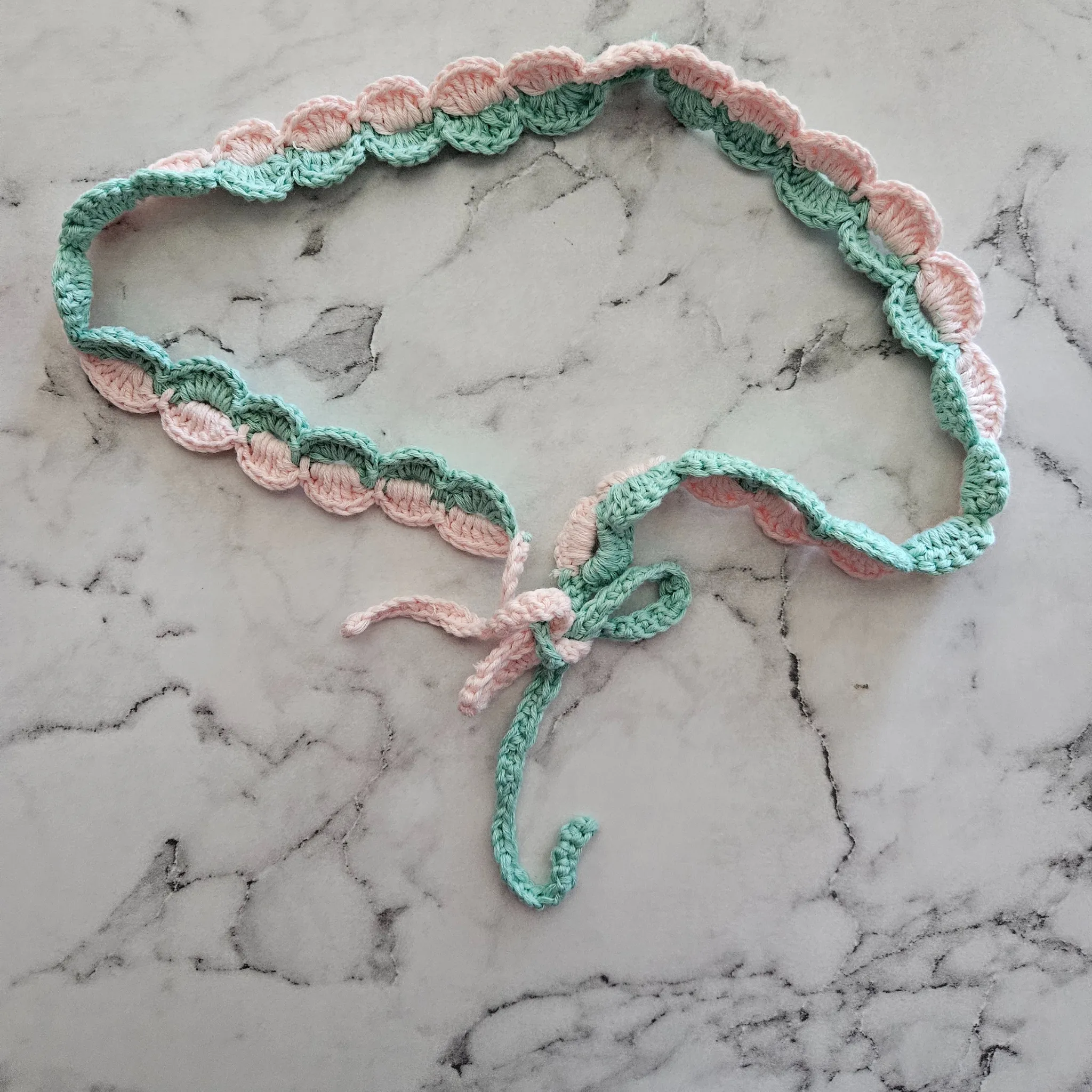 Rita Rosa Ocean Ripple-Style Handmade Crochet Tie-Back Headbands