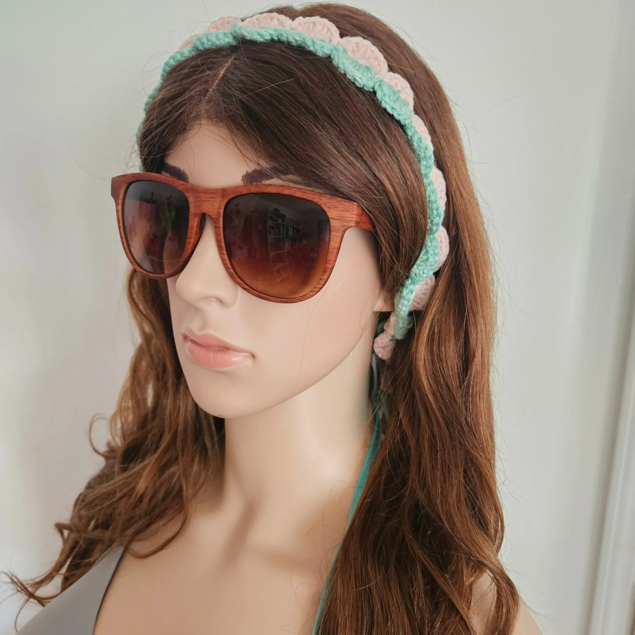 Rita Rosa Ocean Ripple-Style Handmade Crochet Tie-Back Headbands