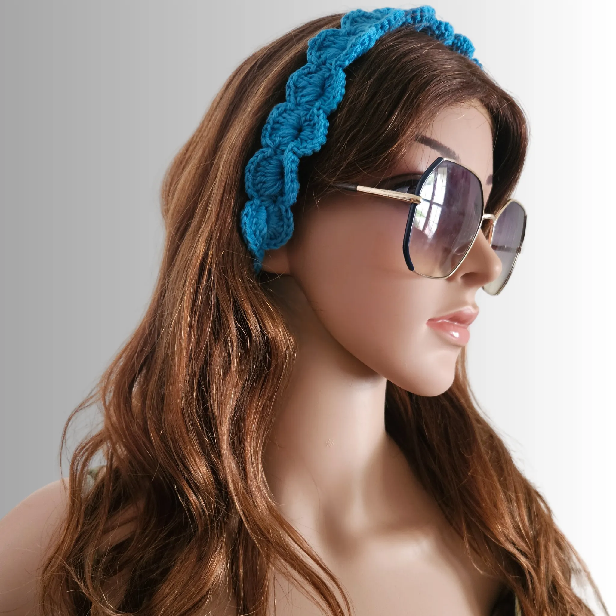Rita Rosa Ocean Ripple-Style Handmade Crochet Tie-Back Headbands