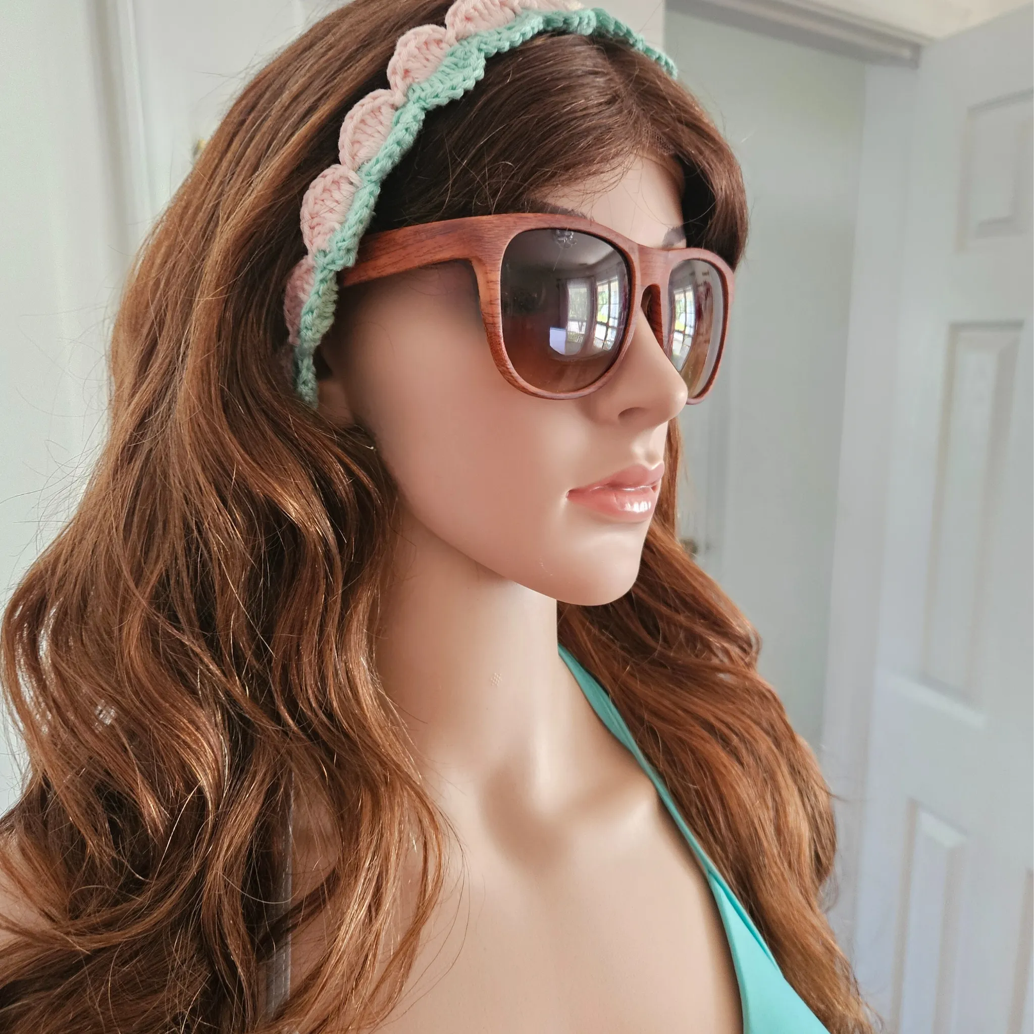 Rita Rosa Ocean Ripple-Style Handmade Crochet Tie-Back Headbands
