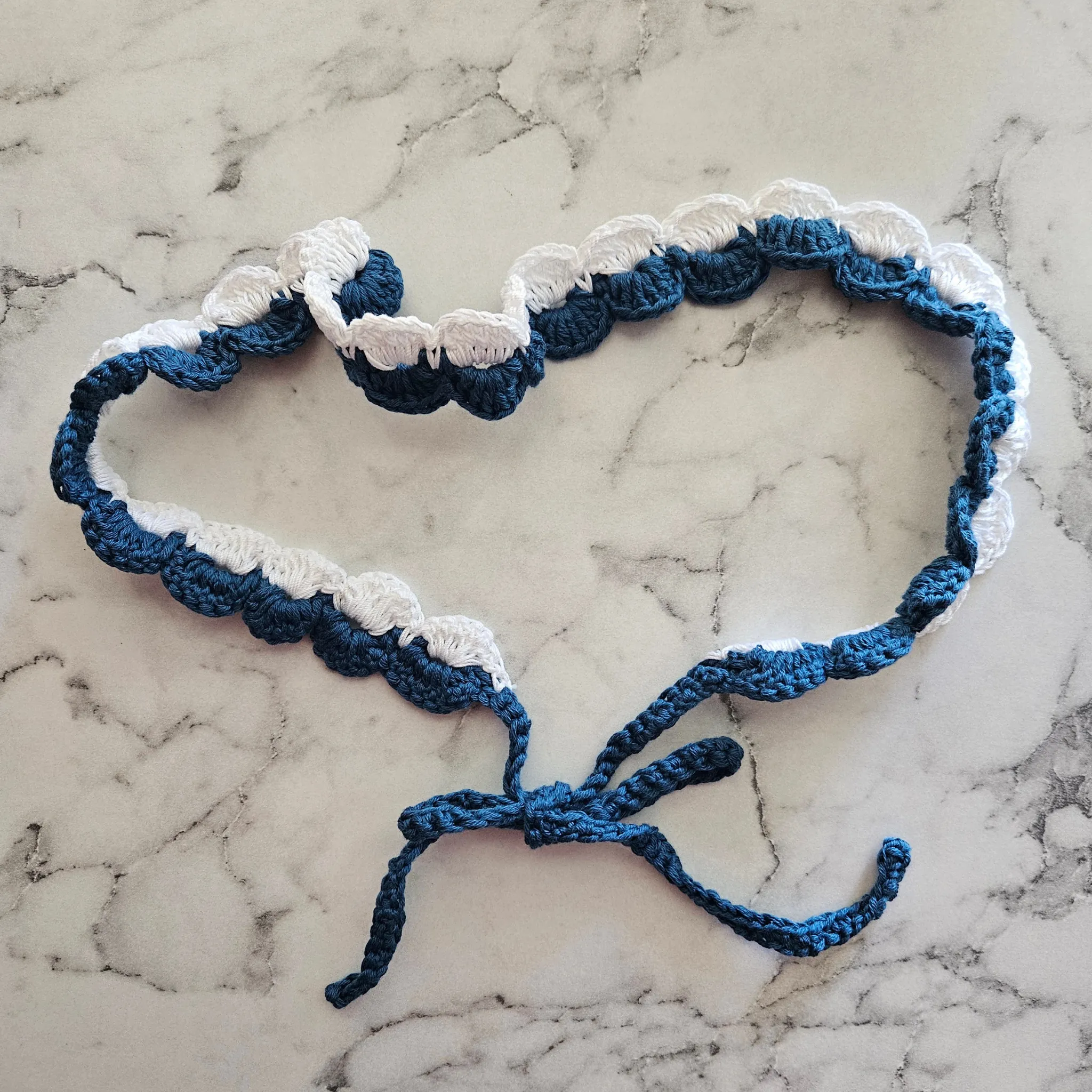 Rita Rosa Ocean Ripple-Style Handmade Crochet Tie-Back Headbands