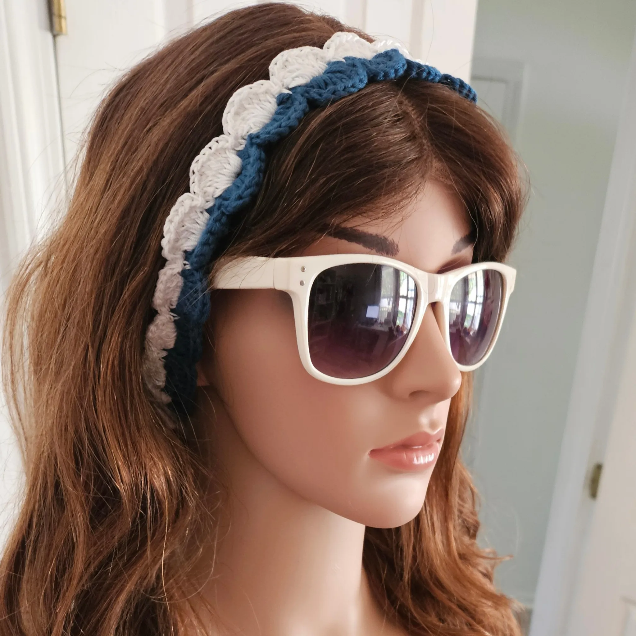 Rita Rosa Ocean Ripple-Style Handmade Crochet Tie-Back Headbands