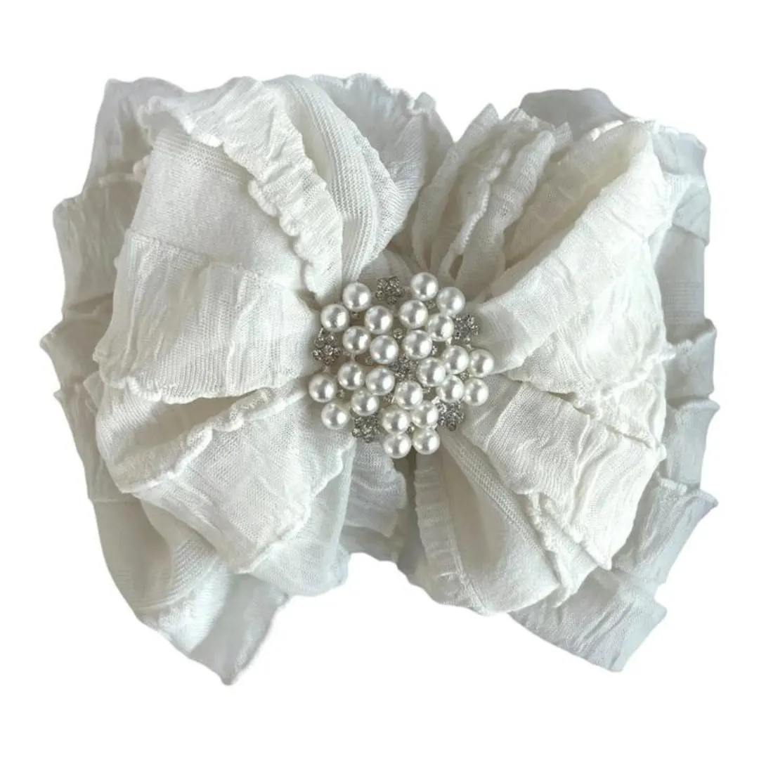 Rockin Royalty Pearl Ruffled Headbands