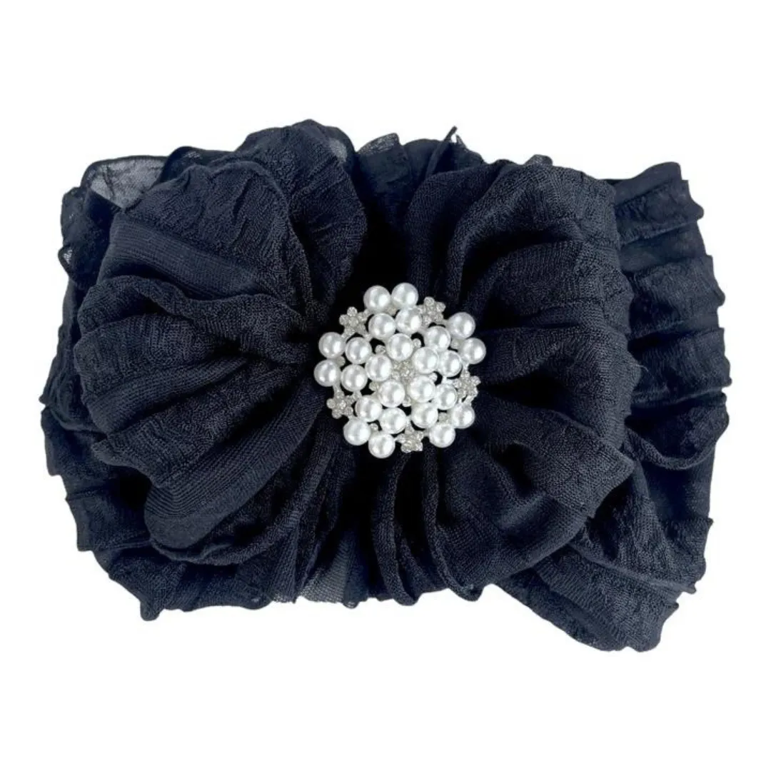 Rockin Royalty Pearl Ruffled Headbands