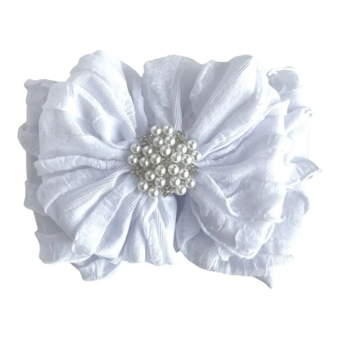Rockin Royalty Pearl Ruffled Headbands