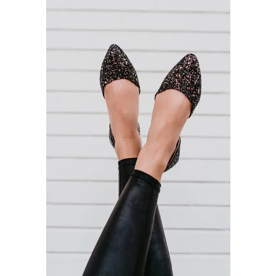 Rollasole Glitz & Glam Pointed Flats Black