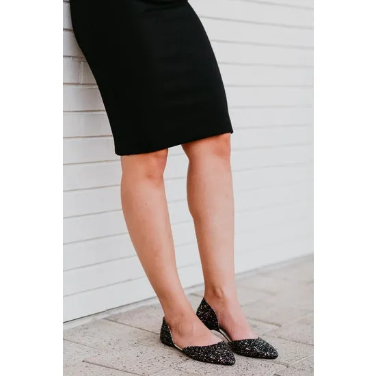 Rollasole Glitz & Glam Pointed Flats Black