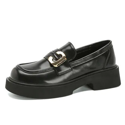 Round Toe Platform Loafers