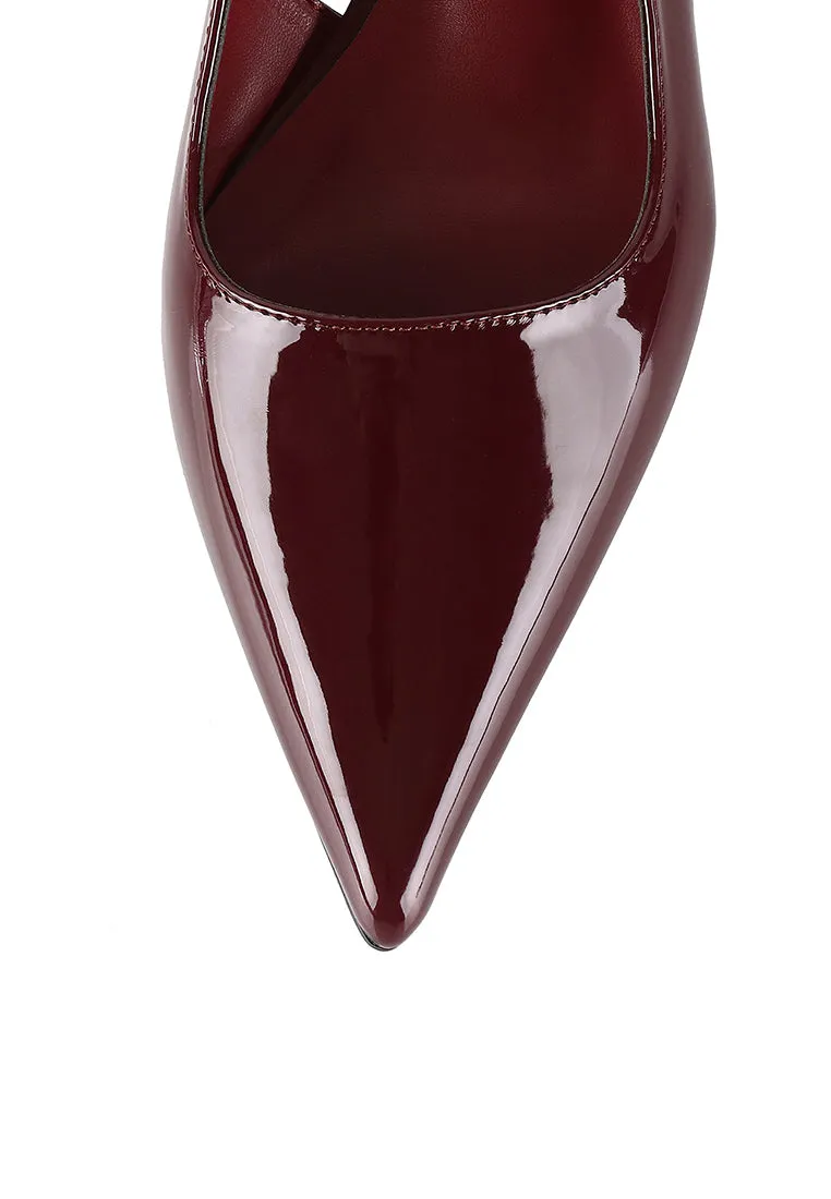 Ruby Patent Pumps Heels (Maroon)