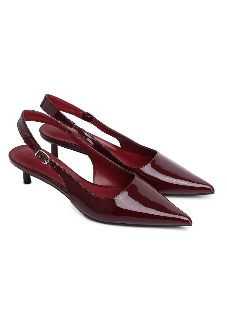 Ruby Patent Pumps Heels (Maroon)