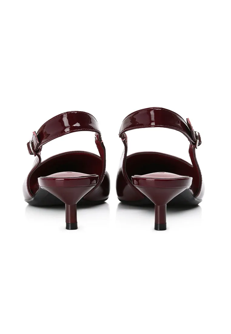 Ruby Patent Pumps Heels (Maroon)