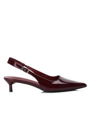 Ruby Patent Pumps Heels (Maroon)