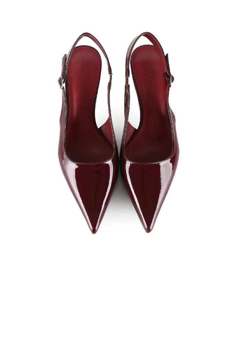 Ruby Patent Pumps Heels (Maroon)