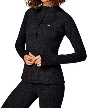 Running Bare Base Camp Zip Running Top | Black Marle | Final Sale