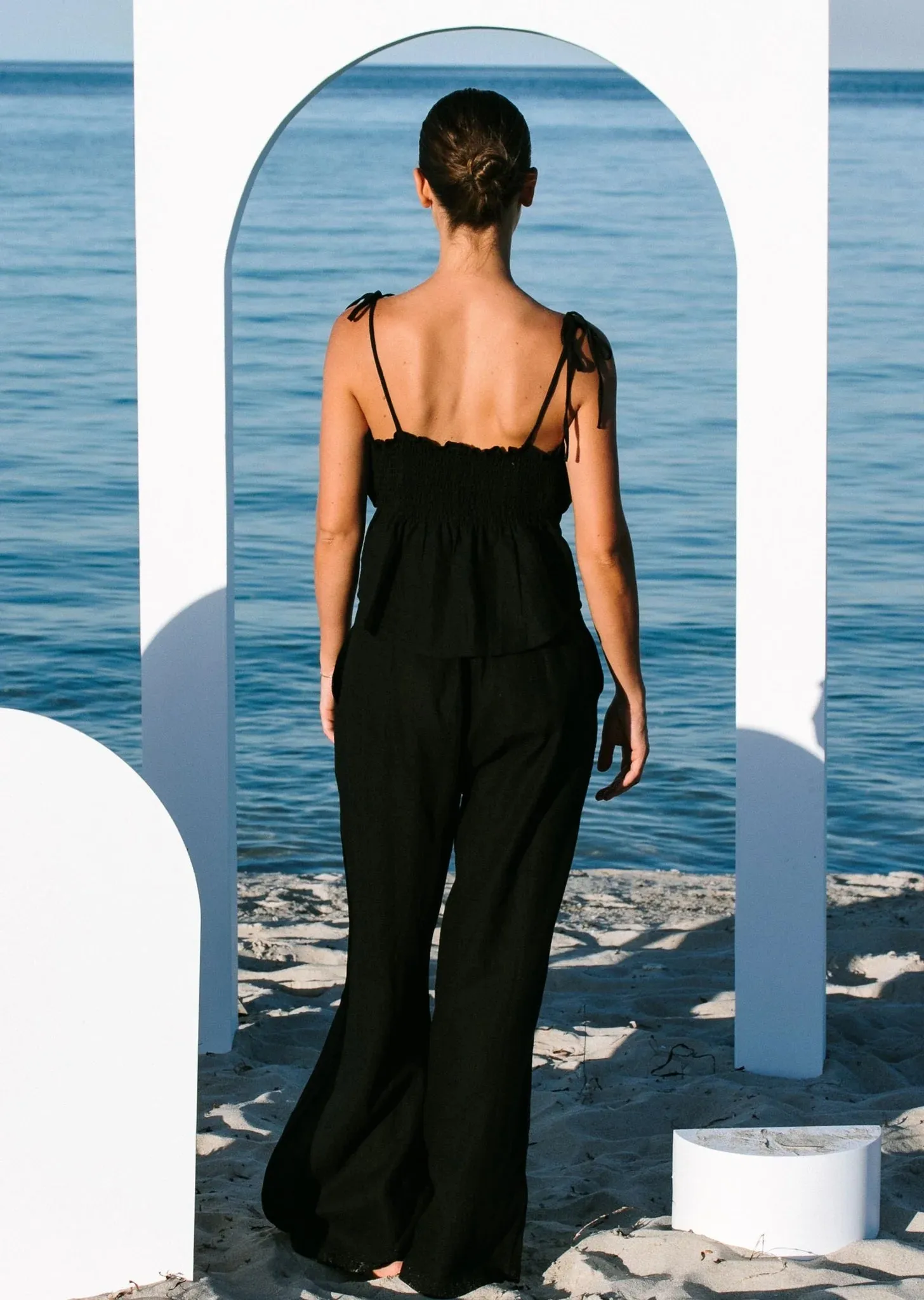 SALT Linen Tailor Trouser Black