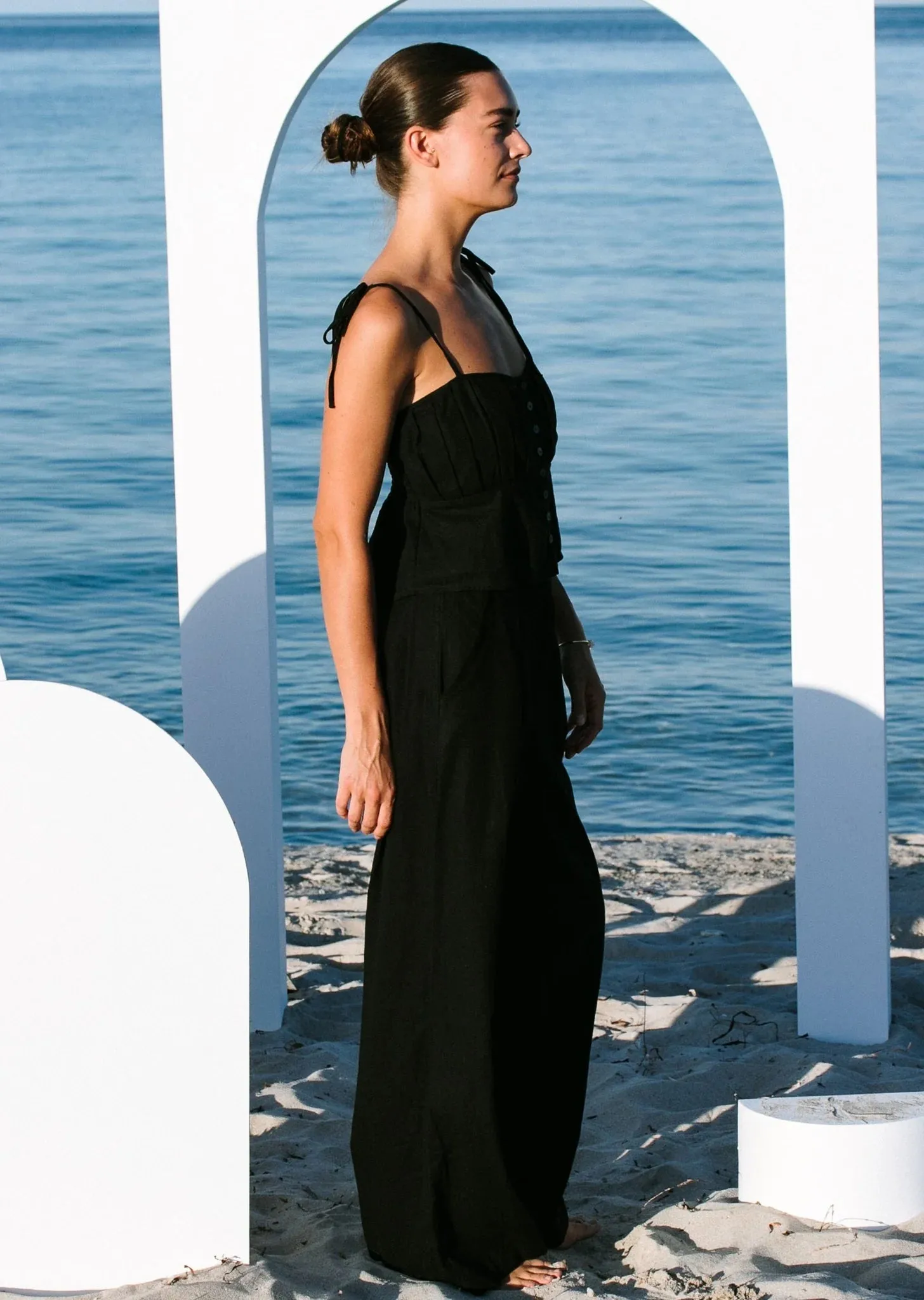 SALT Linen Tailor Trouser Black