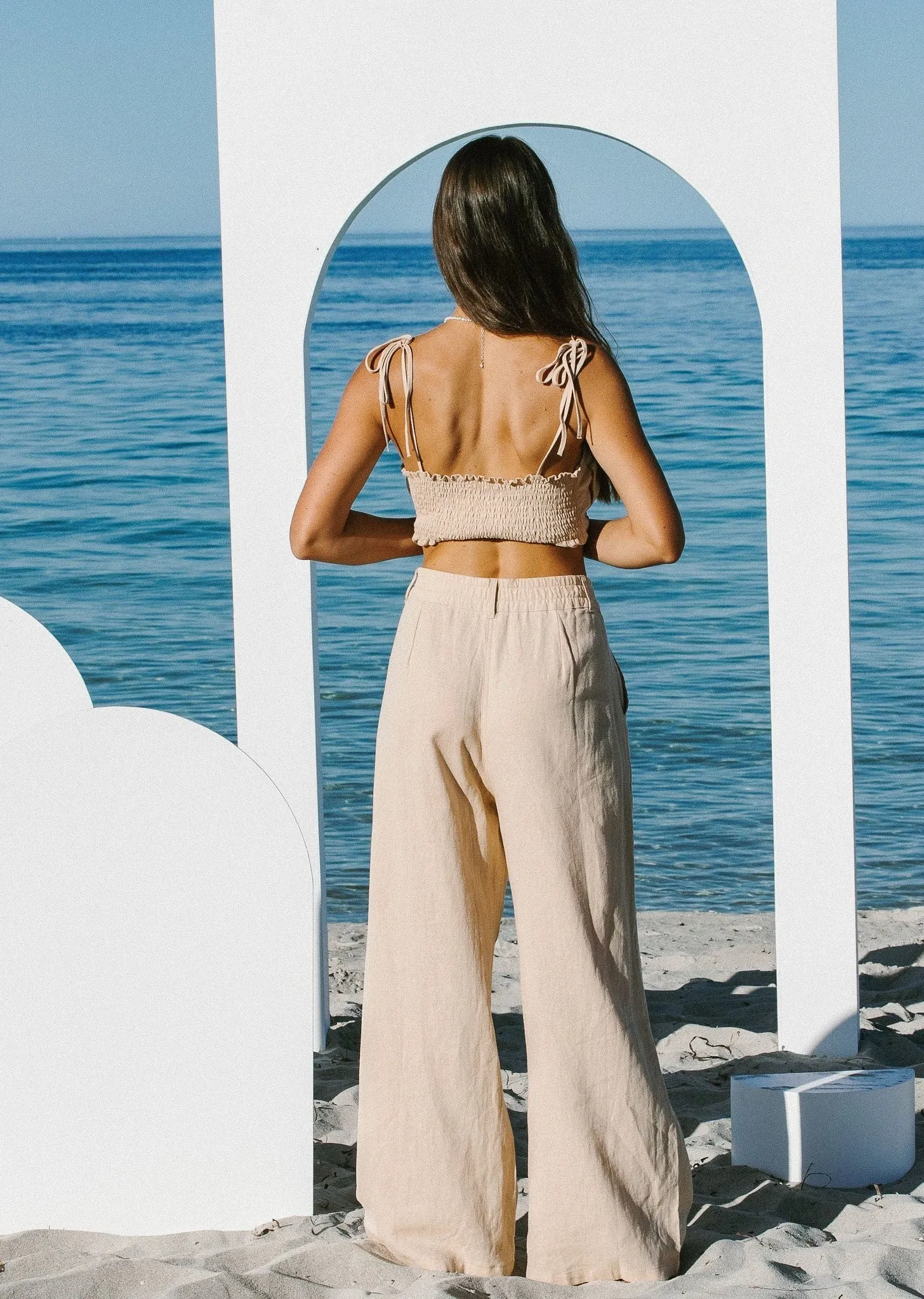 Salt Linen Tailor Trouser Sand