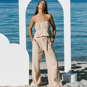 Salt Linen Tailor Trouser Sand