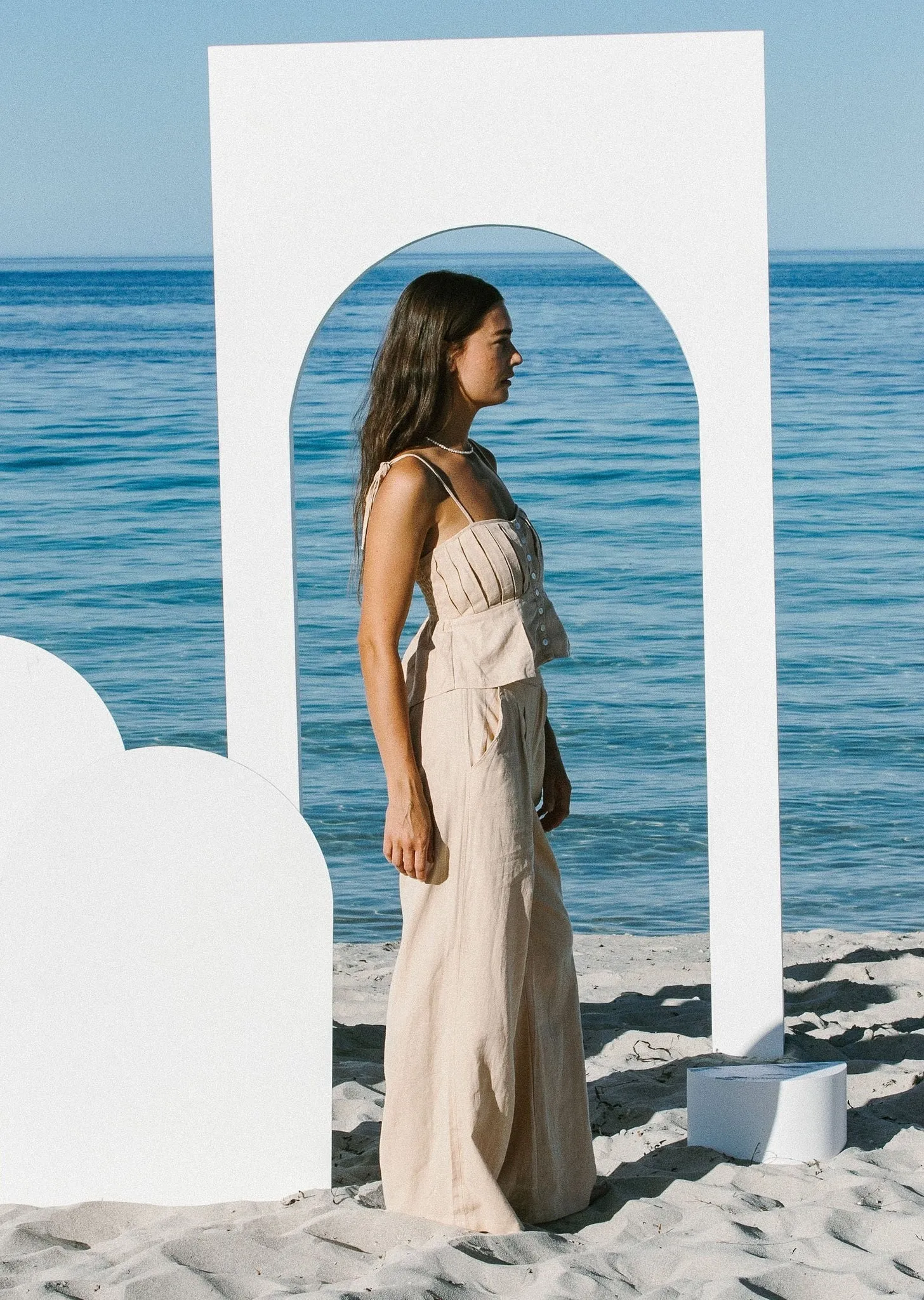 Salt Linen Tailor Trouser Sand
