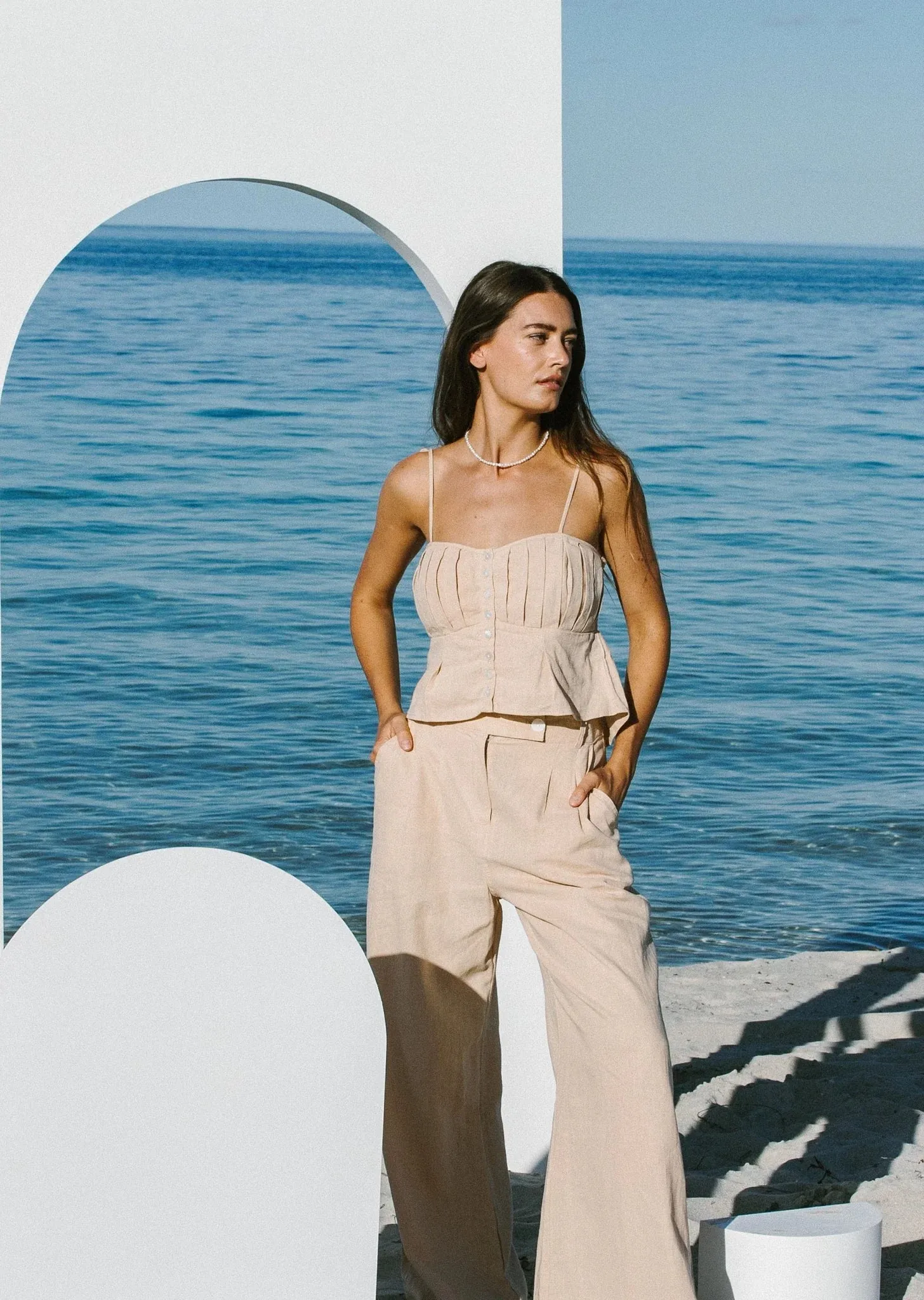 Salt Linen Tailor Trouser Sand