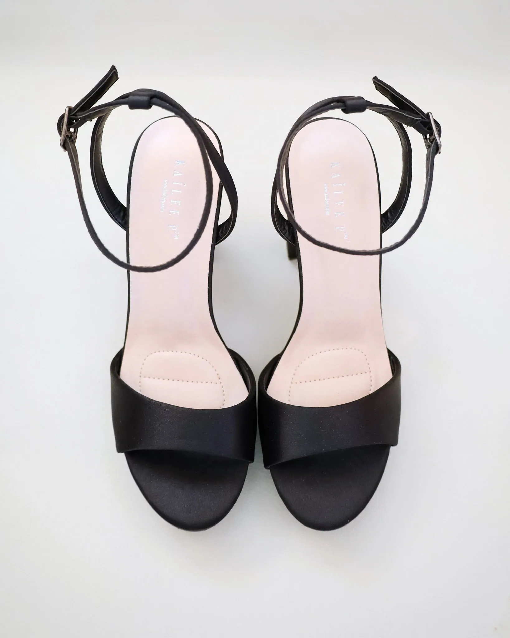 Satin Platform Block Heel Evening Sandals