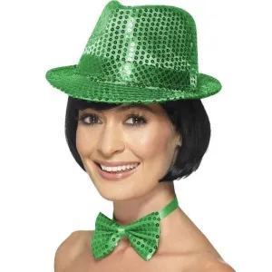 Sequin Trilby Hat Adult Green