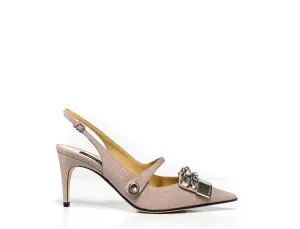 Sergio Rossi Women's Glitter Cipria Slingback A81190 40% OFF