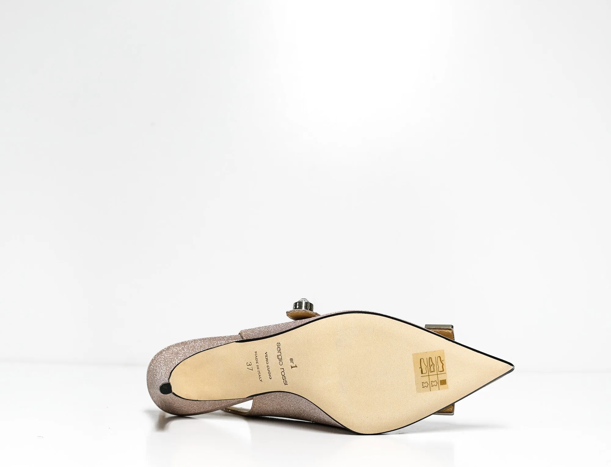 Sergio Rossi Women's Glitter Cipria Slingback A81190 40% OFF