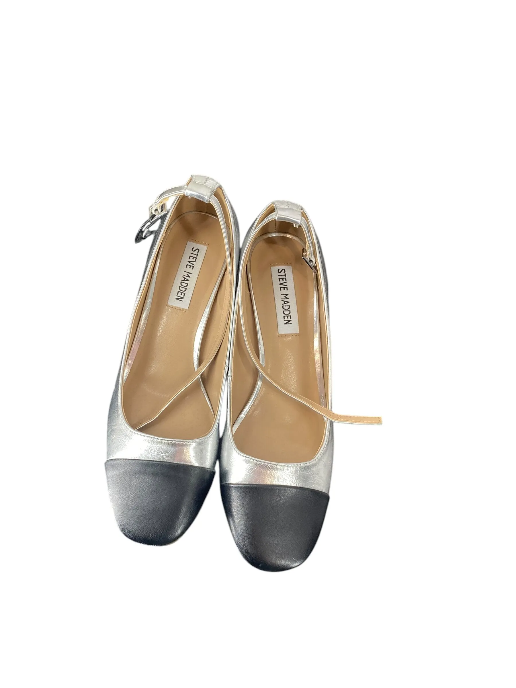 Shoes Heels Block By Steve Madden In Silver, Size: 8