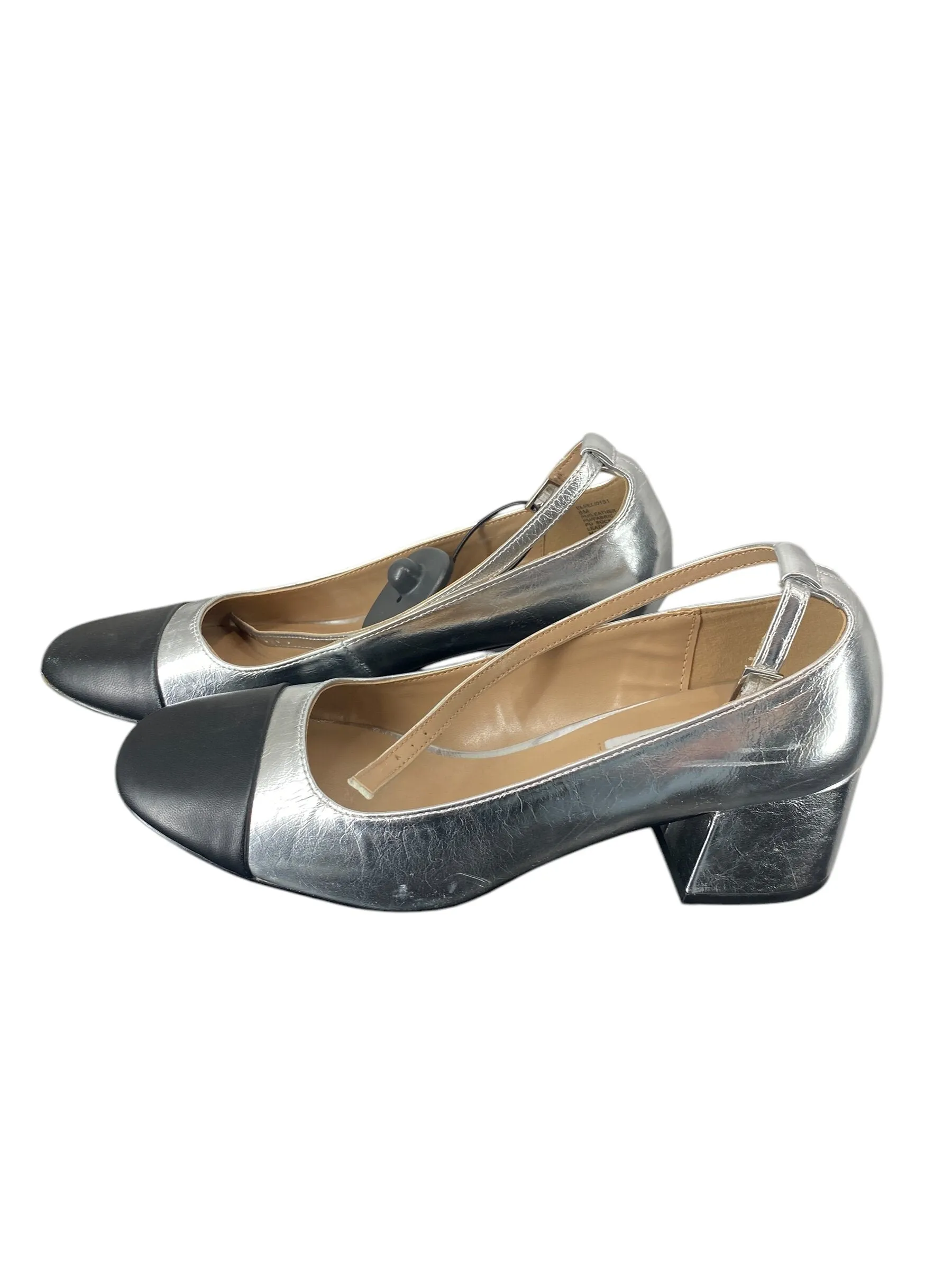 Shoes Heels Block By Steve Madden In Silver, Size: 8