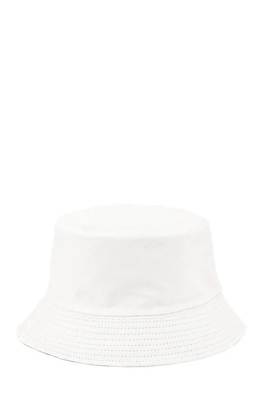 Short Brim Solid Canvas Cotton Bucket Hat