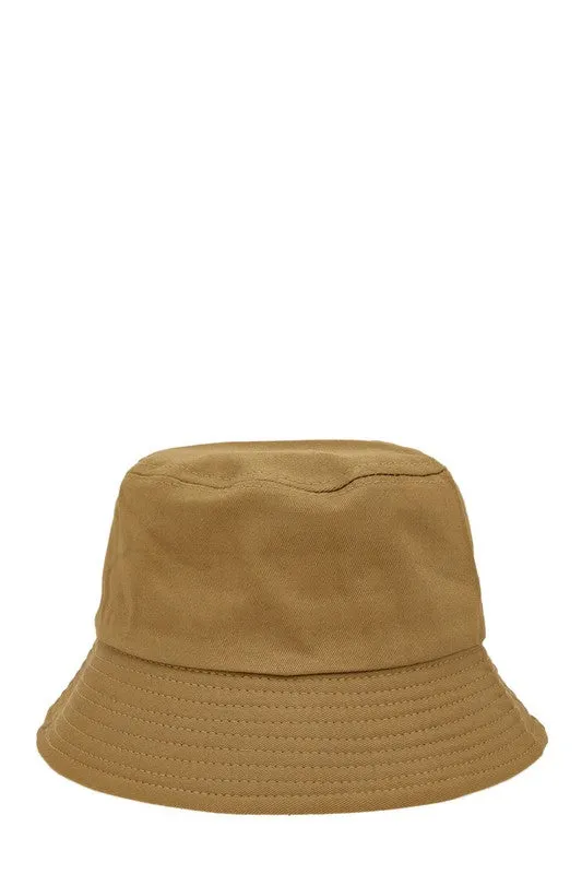 Short Brim Solid Canvas Cotton Bucket Hat