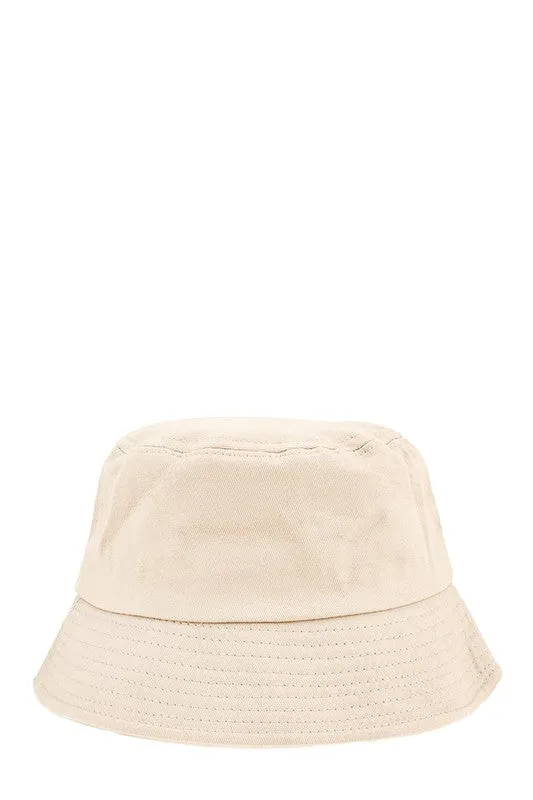 Short Brim Solid Canvas Cotton Bucket Hat
