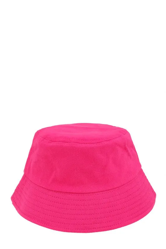 Short Brim Solid Canvas Cotton Bucket Hat