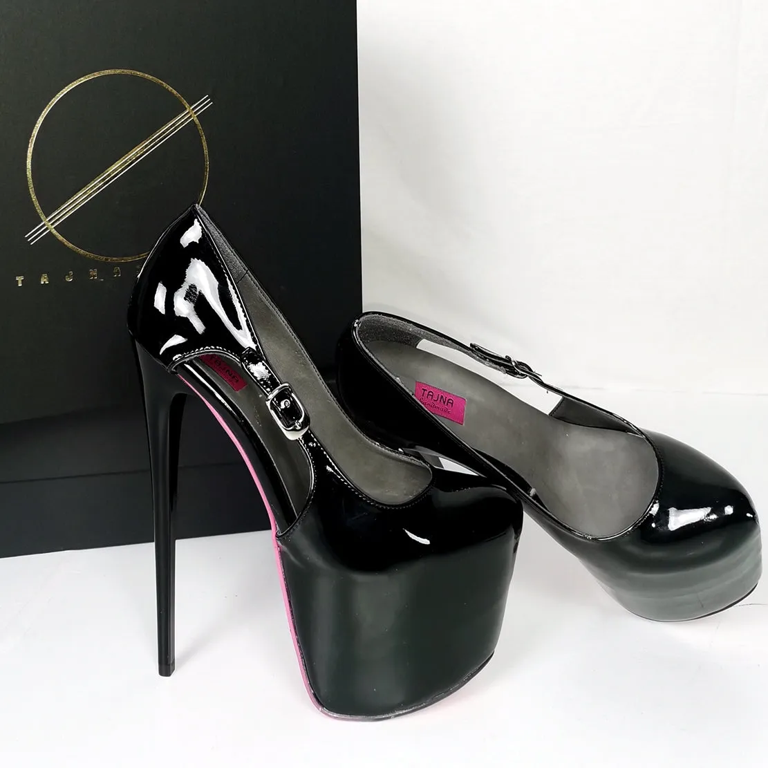 Side Decollette Black Patent High Heels