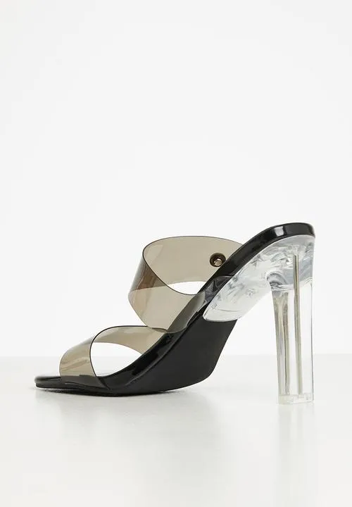 SissyBoy Ladies Vinyl Strap Mule Black