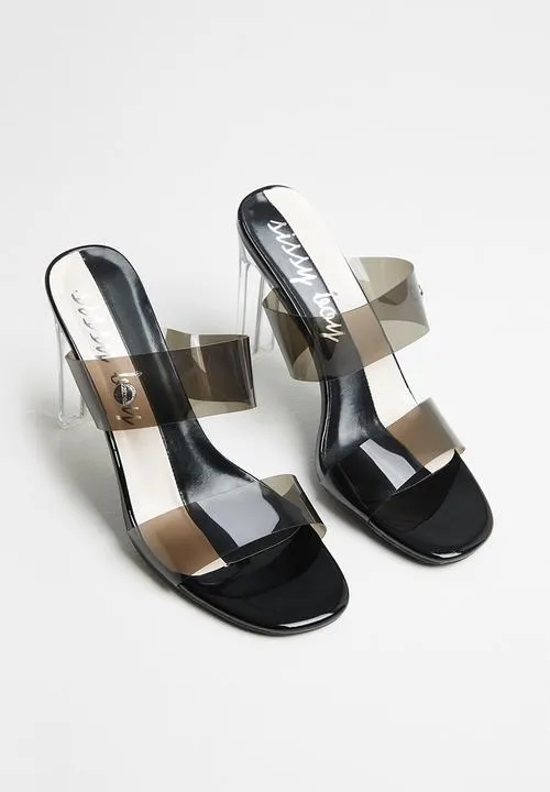 SissyBoy Ladies Vinyl Strap Mule Black