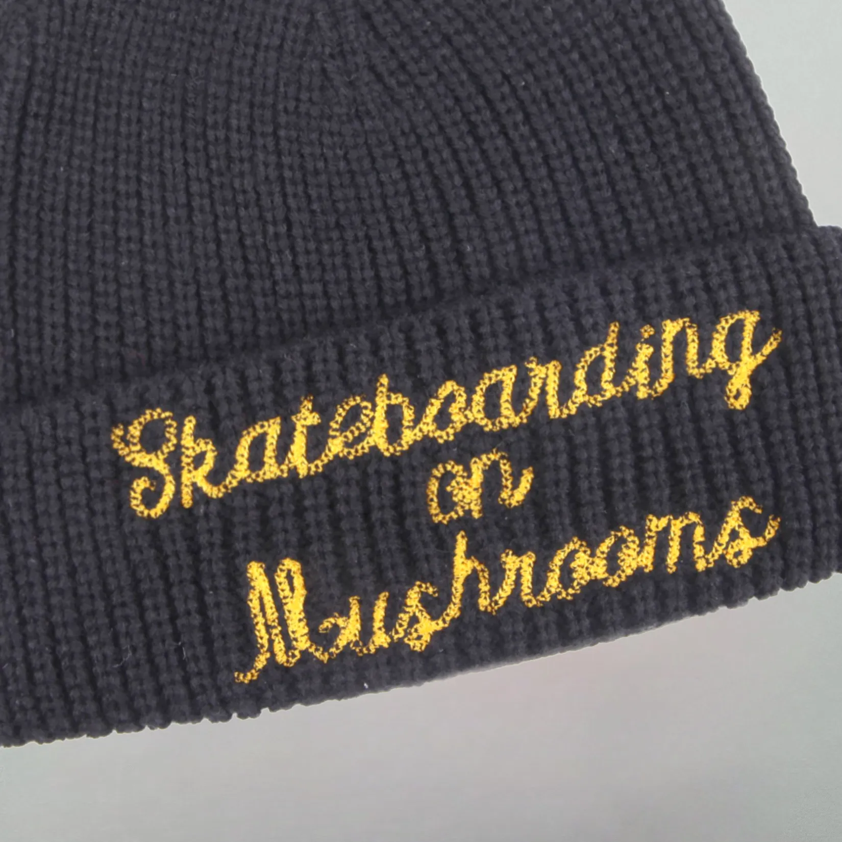 Skateboarding on Mushrooms Beanie Black