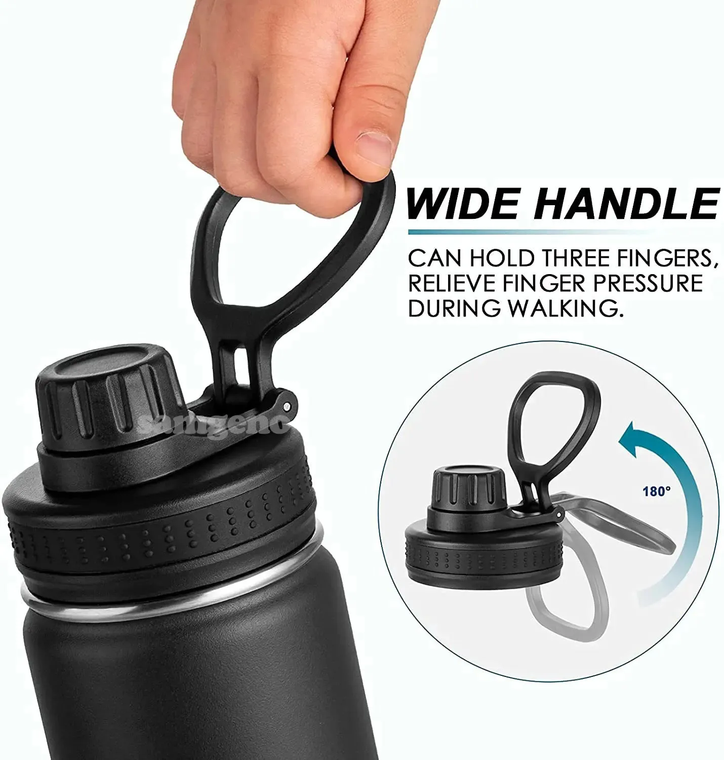 Stainless Steel Insulated Water Bottle - 1000ml 32 oz Double Wall Vacuum Wide Mouth Sport Bottle with Leakproof Spout Lid