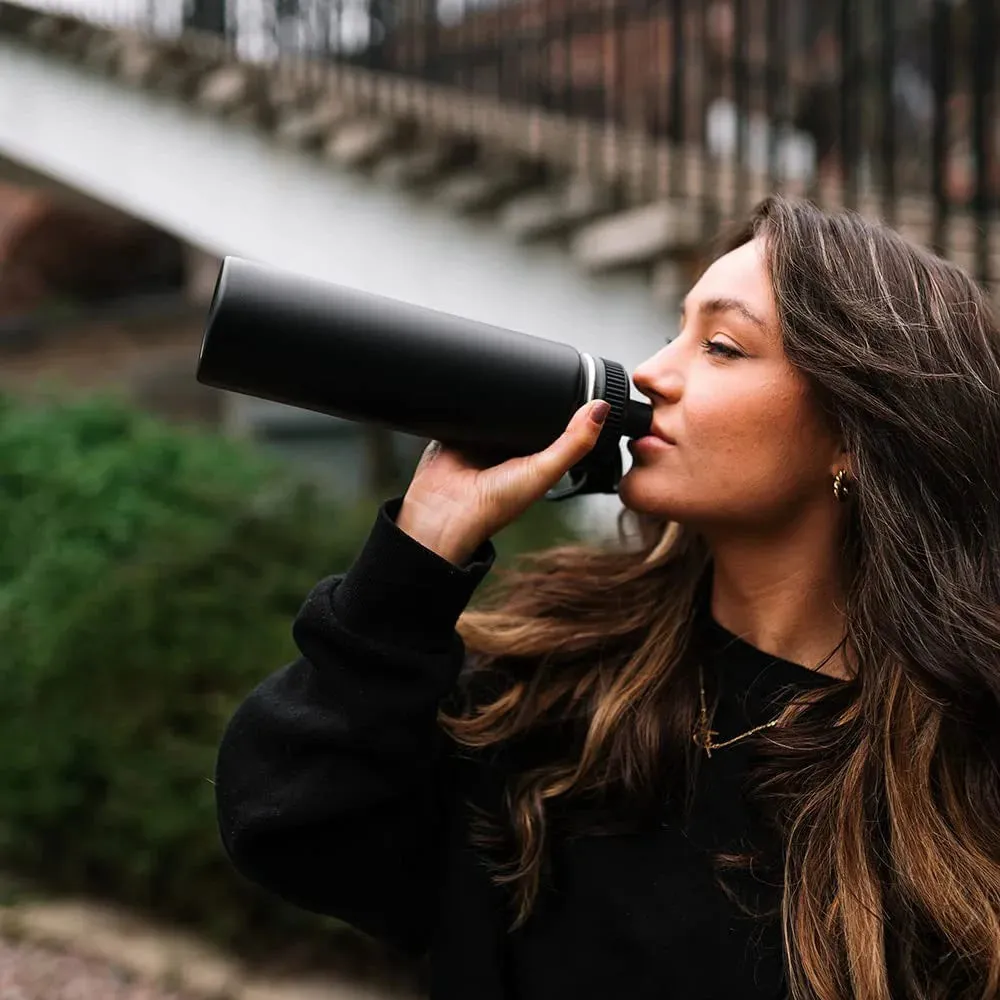Stainless Steel Insulated Water Bottle - 1000ml 32 oz Double Wall Vacuum Wide Mouth Sport Bottle with Leakproof Spout Lid