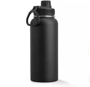 Stainless Steel Insulated Water Bottle - 1000ml 32 oz Double Wall Vacuum Wide Mouth Sport Bottle with Leakproof Spout Lid